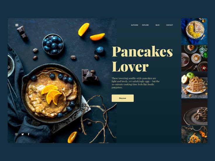 Pancakes restaurant landing page